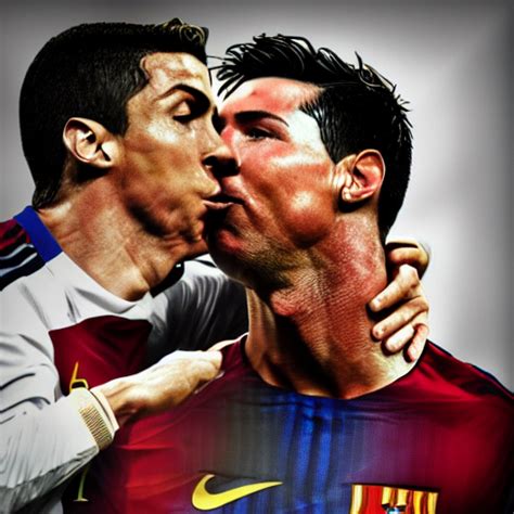 ronaldo messi kissing